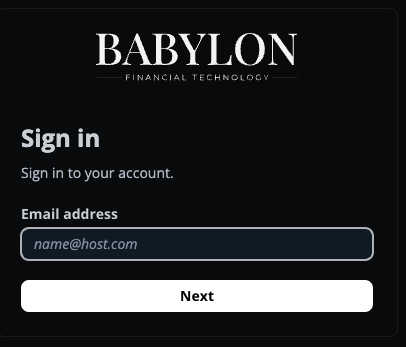 Babylon Dashboard Login Dialog